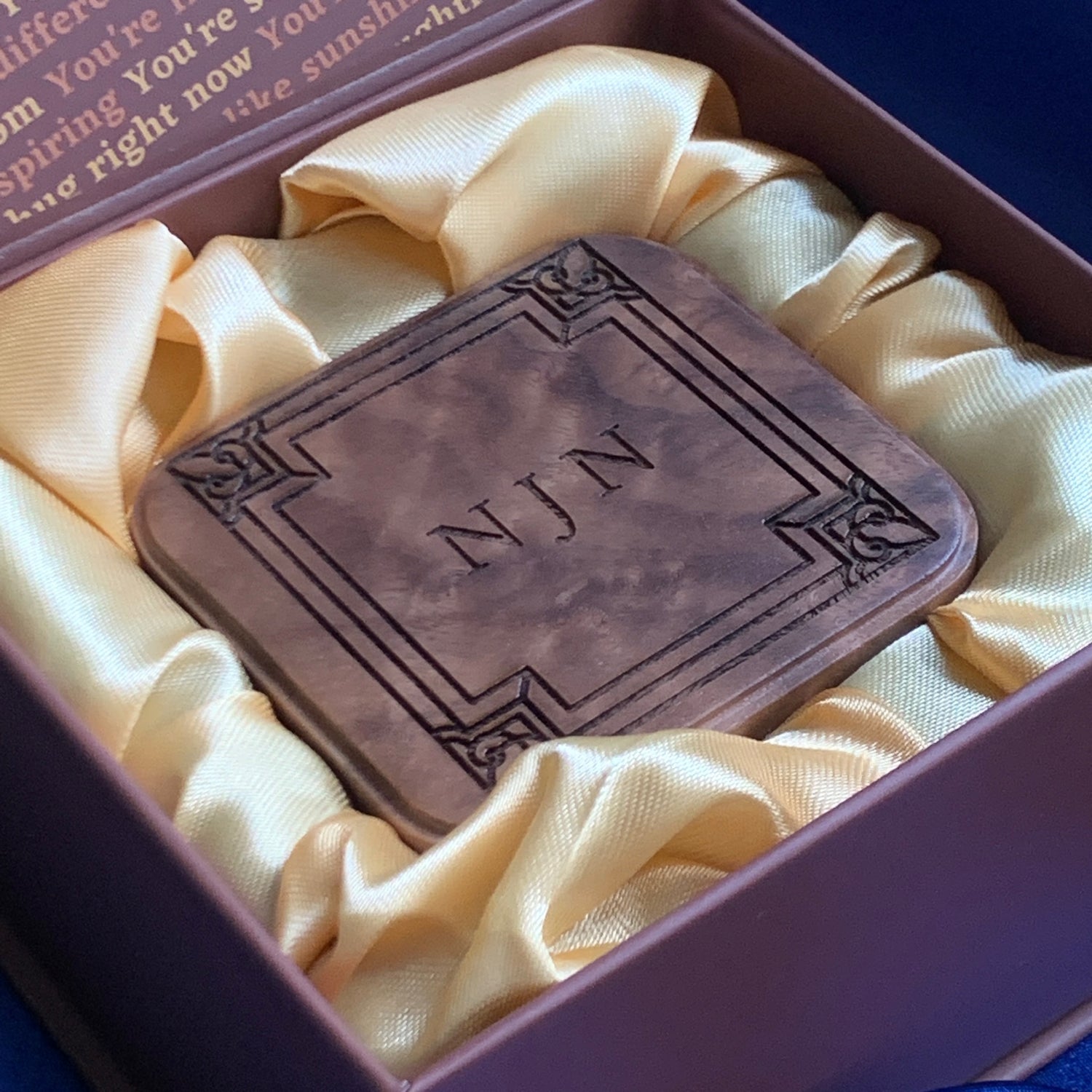 Donuma custom music box in a gift box