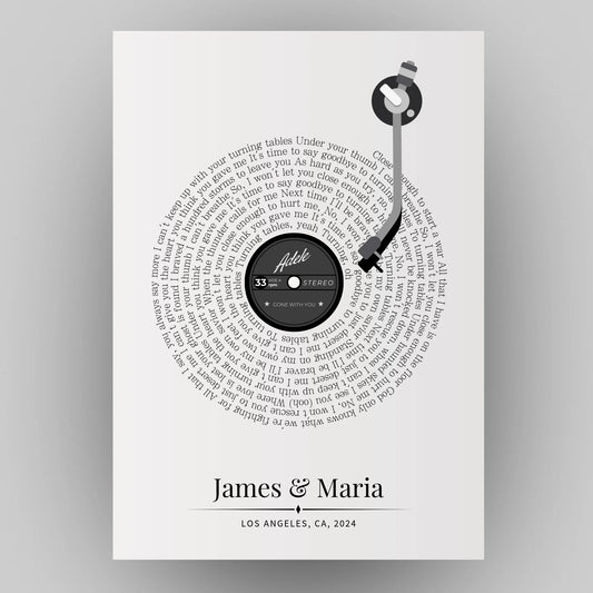 Personalized Vinyl Lyrics Artwork