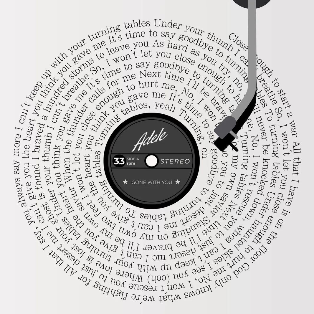 Personalized Vinyl Lyrics Artwork