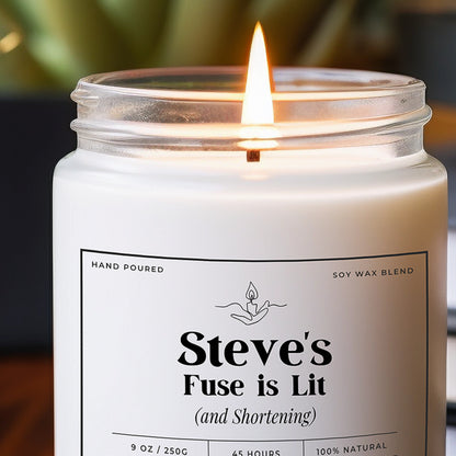 Personalized Candle - Fuse is Lit