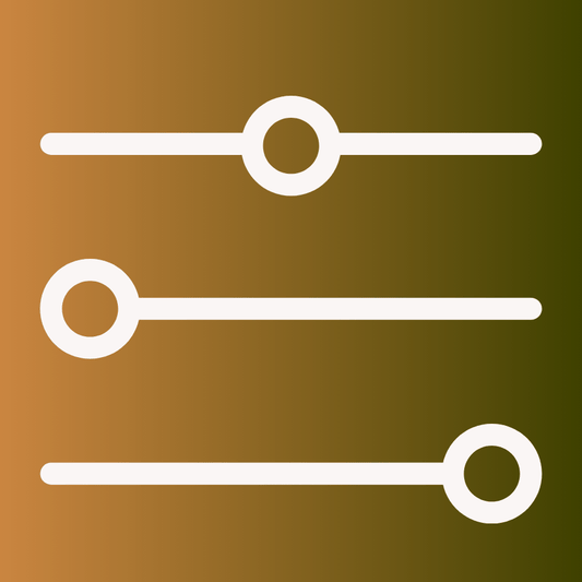 To optimize the alt tag for Etsy search, it's important to include relevant keywords that potential customers might use. Here’s a revised version: "Customizable Donuma graphic with brown to olive gradient background and adjustable sliders design, perfect for personalized digital art or home decor.